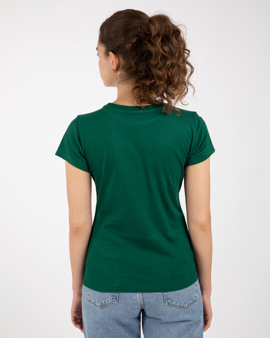 Shop Dark Forest Green Half Sleeve T-shirt-Full