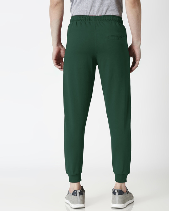 green joggers with white stripe