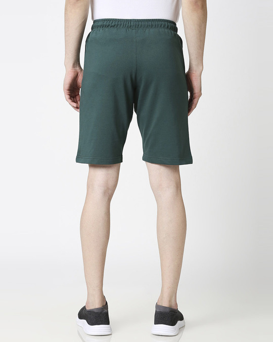 Shop Dark Forest Green Men's Casual Shorts With Zipper-Design