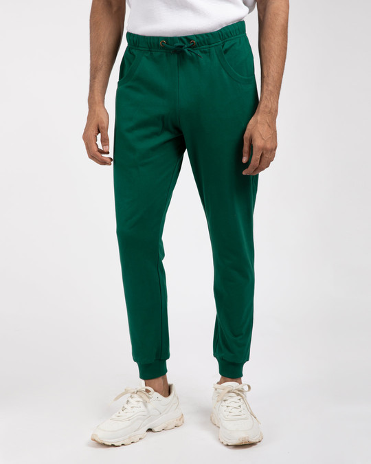 green velour joggers