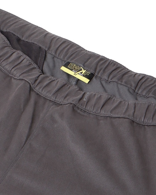 Shop Dark Grey Solid Jogger With Tape on Pocket 10