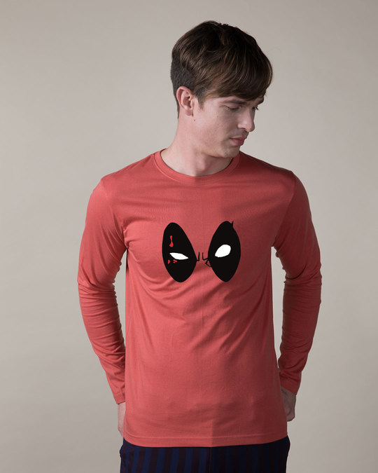 Buy Deadpool Eyes Dpl Red Printed Full Sleeve T Shirt For