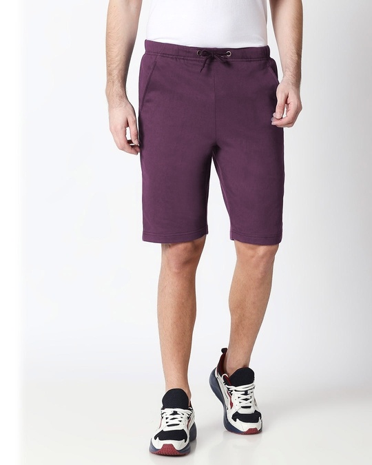 Shop Deep Purple Men's Casual Shorts-Front