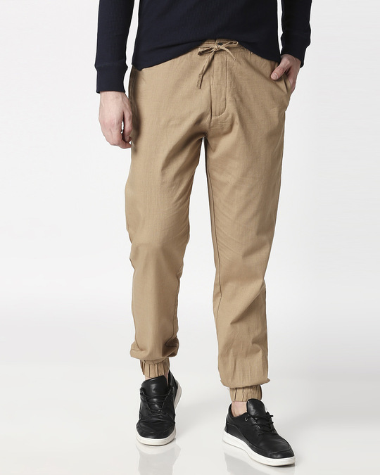 beige jogger pants mens