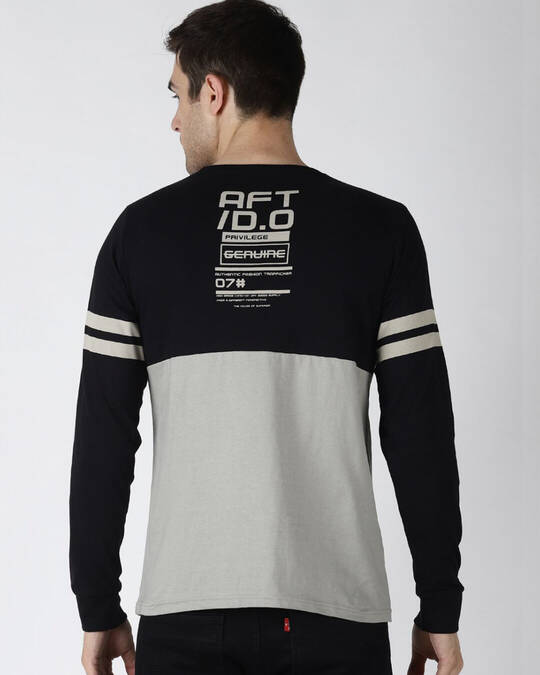 Shop Black Colourblocked T Shirt-Design