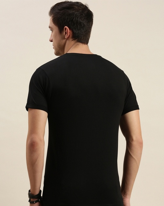 Shop Black Graphic Print T Shirt 42-Back
