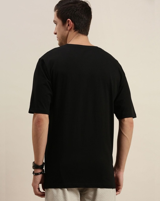 Shop Black Graphic Print T Shirt-Back