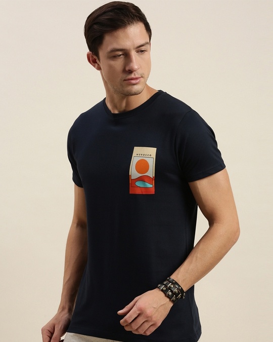 Shop Blue Graphic Print T Shirt 36-Design