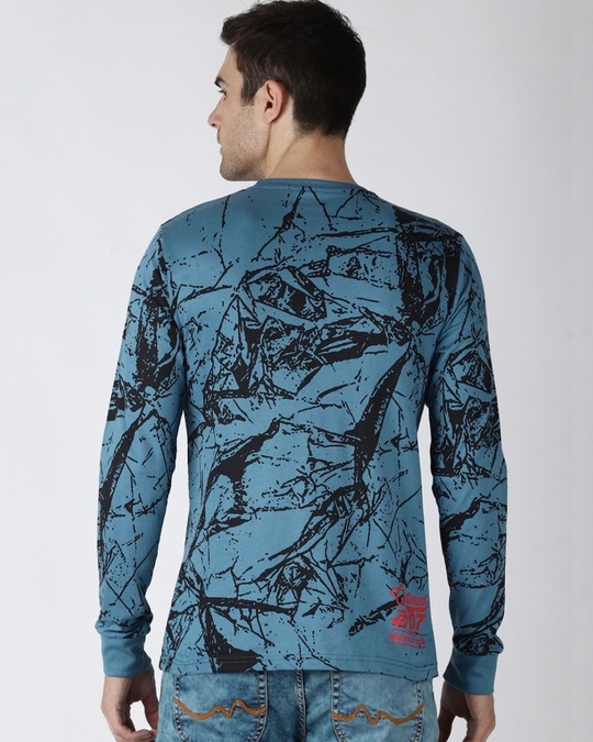 Shop Blue Graphic Print T Shirt-Back