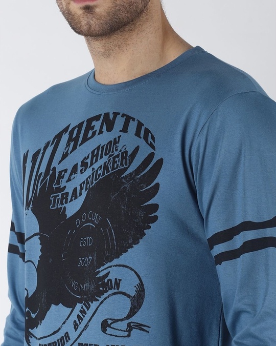 Shop Blue Graphic Print T Shirt