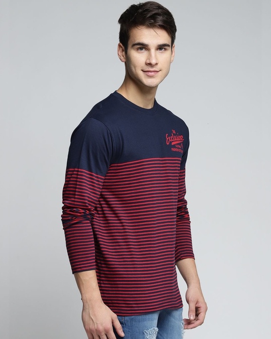 Shop Blue Striped T Shirt-Full