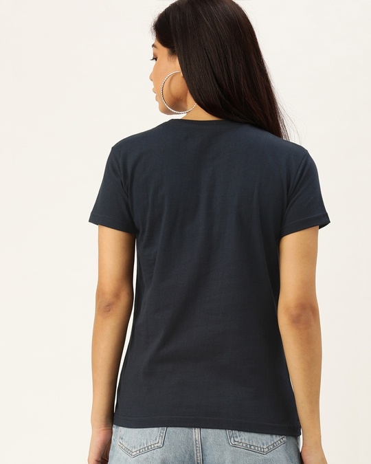 Shop Blue Typographic T Shirt-Back