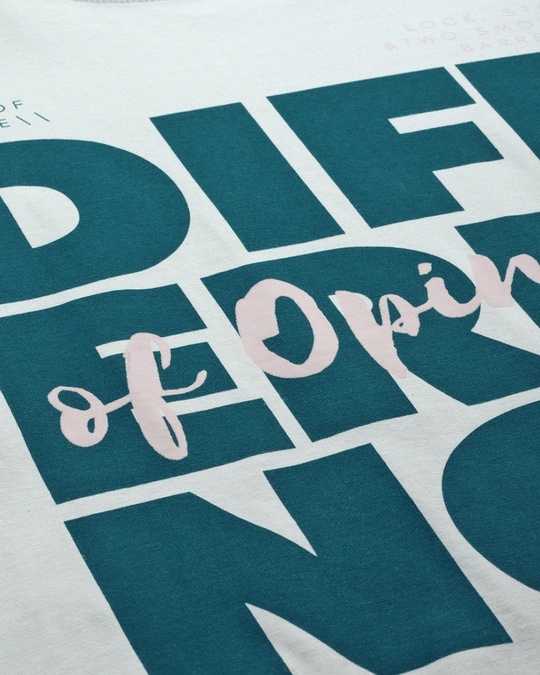 Shop Women's Blue Typographic T-shirt-Full