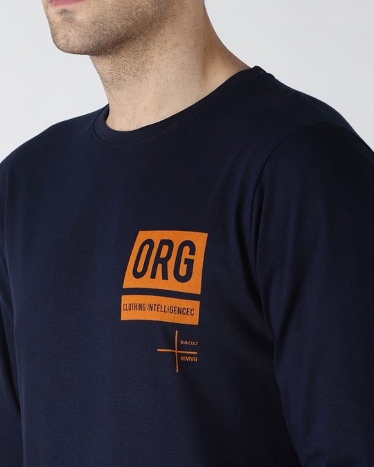 Shop Blue Typography T Shirt