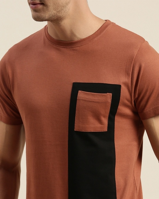 Shop Brown Colourblocked T Shirt64