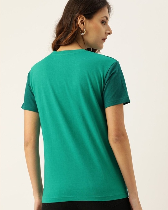Shop Green Typographic T Shirt36-Back