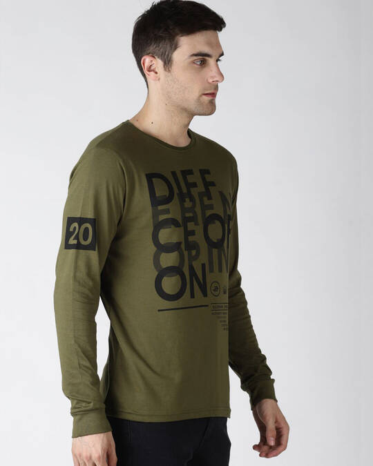 Shop Green Typography T Shirt