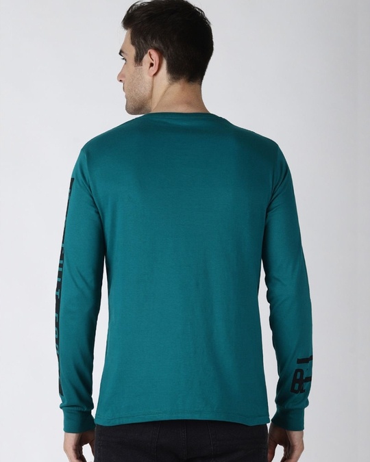 Shop Green Typography T Shirt-Back