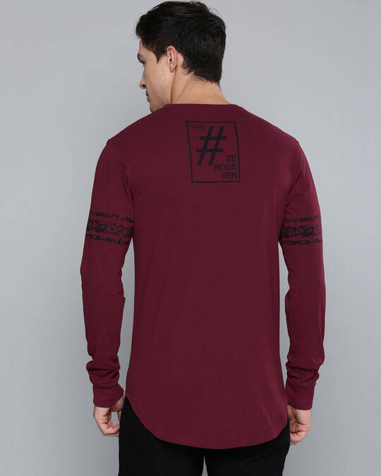 Shop Maroon Graphic Print T Shirt-Back