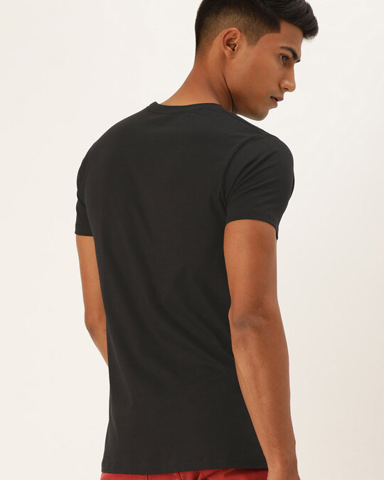 Shop Men's Black Typo Printed T Shirt-Back