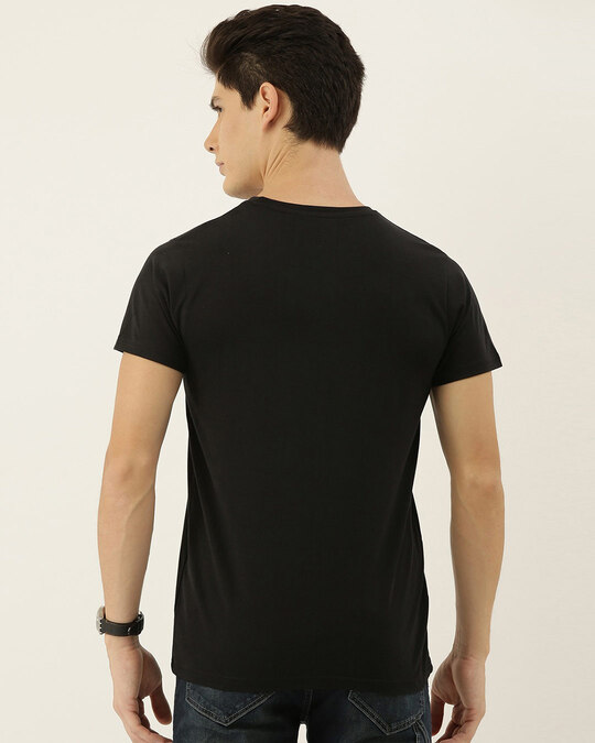 Shop Men's Black Typographic T Shirt-Back