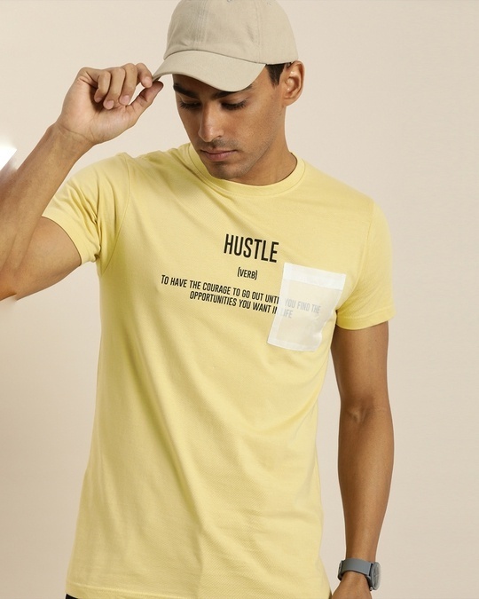 Shop Men's Yellow Graphic Print T-shirt-Design