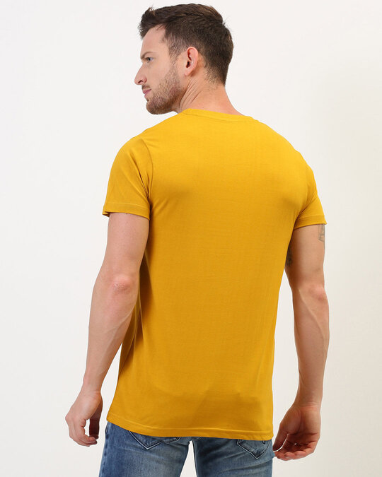 Shop Mustard Typography T Shirt-Back