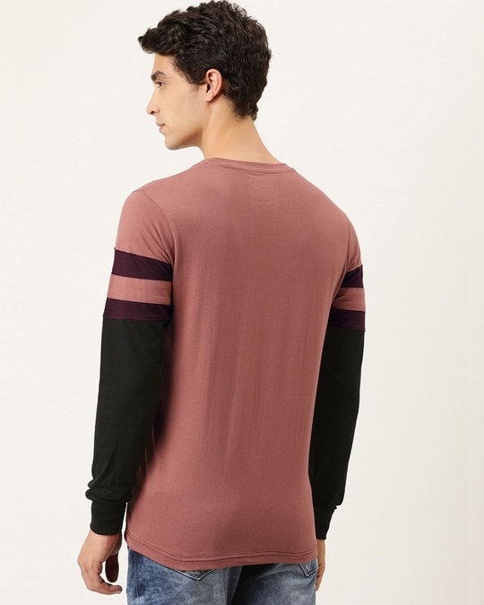 Shop Men's Pink Colourblocked T-shirt-Back