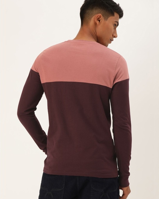 Shop Pink Colourblocked T Shirt-Back