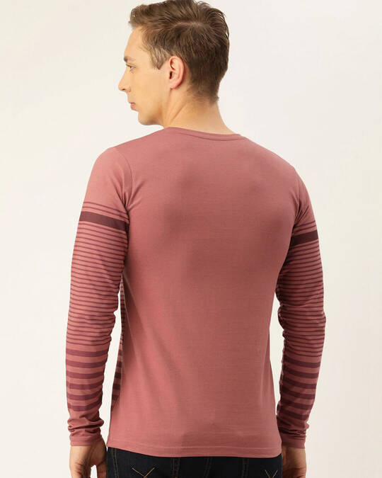 Shop Men's Pink Striped T-shirt-Back