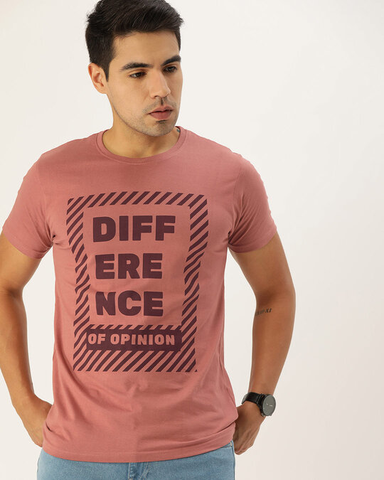 Shop Pink Typography T Shirt-Front