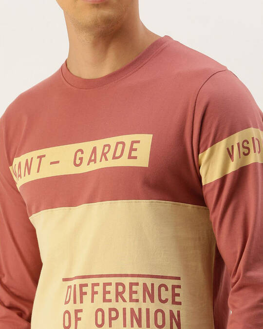 Shop Men's Pink Typography T-shirt-Full