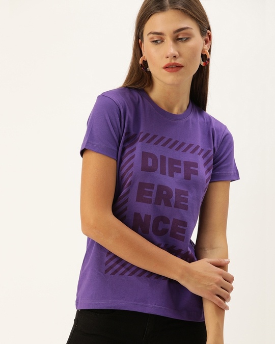 Shop Purple Graphic Print T Shirt-Front