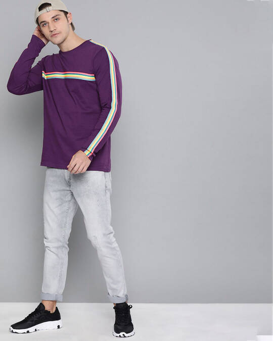 Shop Purple Solid T Shirt