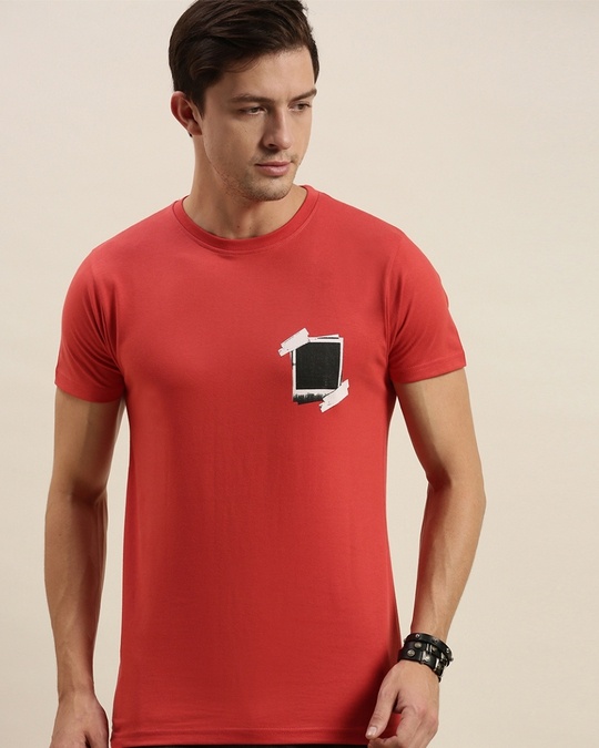 Shop Red Graphic Print T Shirt 46-Front