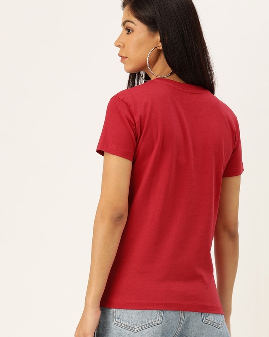 Shop Red Typographic T Shirt-Back