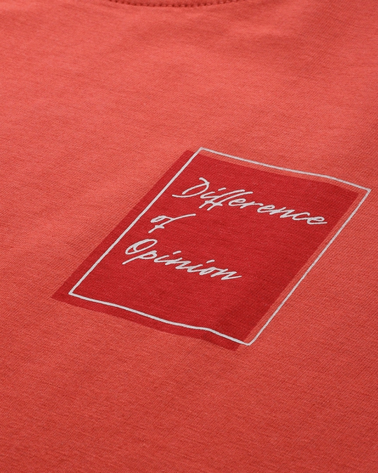 Shop Red Typographic T Shirt-Full