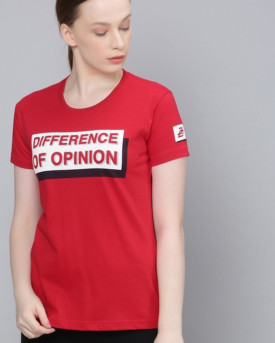 Shop Women's Red Typographic T-shirt-Front