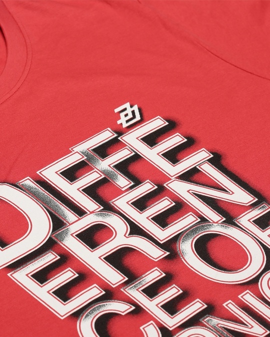 Shop Red Typography T Shirt