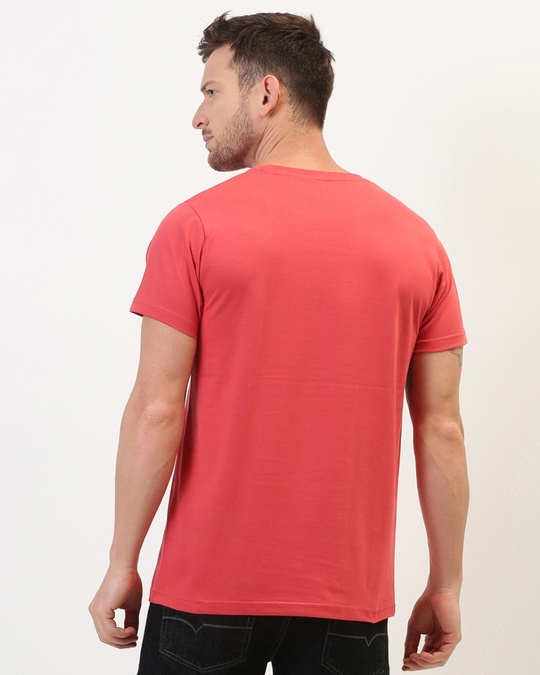 Shop Red Typography T Shirt-Back