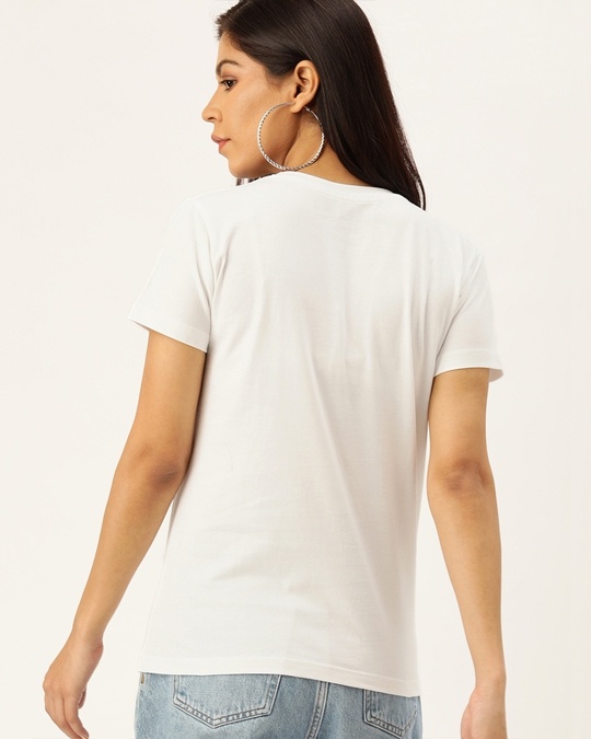 Shop White Typographic T Shirt-Back