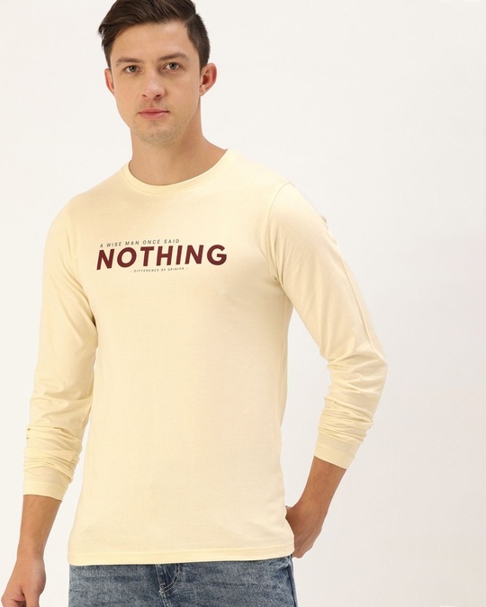 Shop Men's White Typography T-shirt-Front