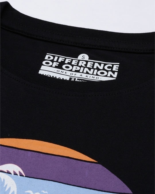 Shop Women's Black Graphic Slim Fit  T Shirt-Full