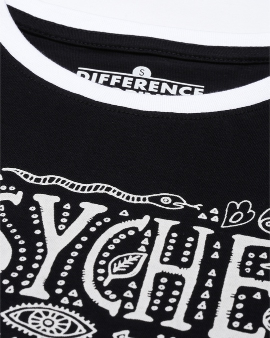 Shop Women's Black Typography Slim Fit  T-shirt-Full