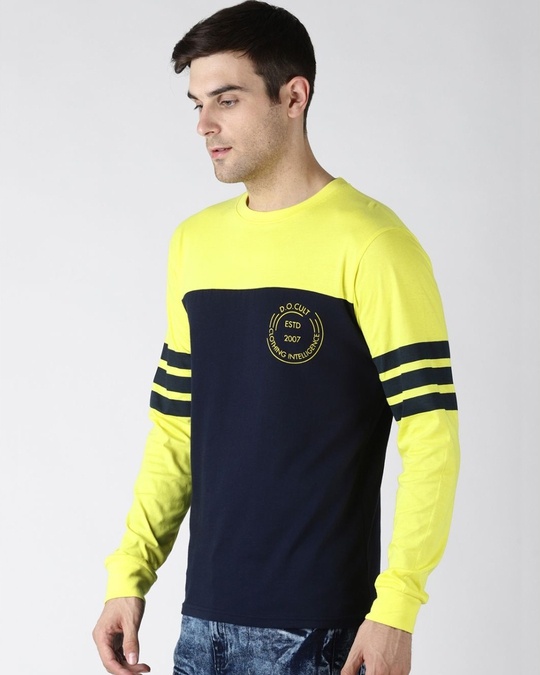 Shop Yellow Colourblocked T Shirt-Design