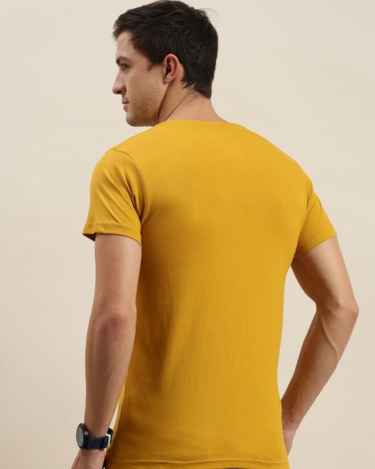 Shop Yellow Graphic Print T Shirts-Back