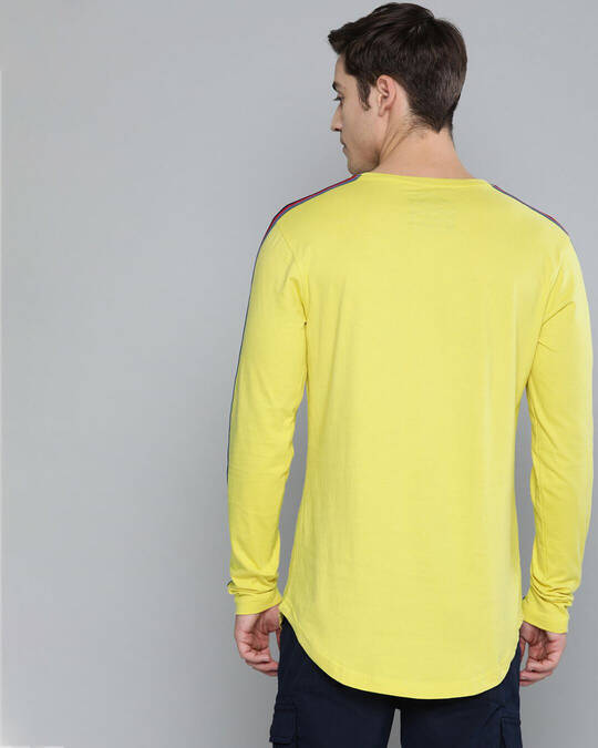 Shop Yellow Solid T Shirt-Back