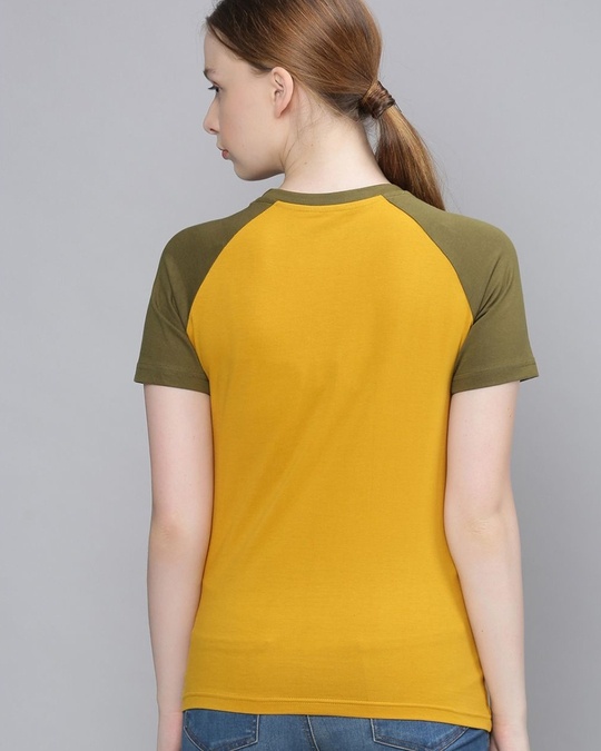 Shop Women's Yellow Typographic T-shirt-Back