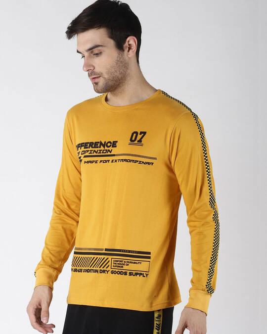 Shop Yellow Typography T Shirt-Full