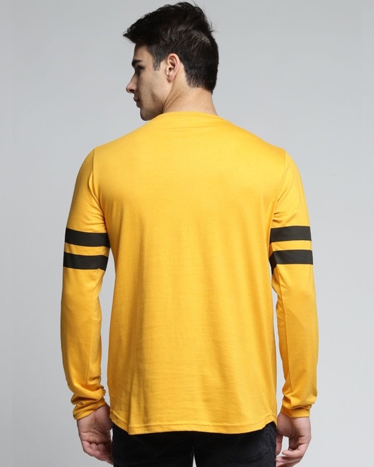 Shop Yellow Typography T Shirt-Back